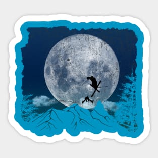 Skiing Freestyle - Blue Moon Sticker